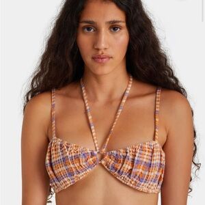 Trendy Plaid Bikini Top